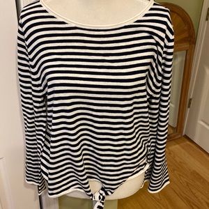 J. Crew Striped Boatneck Tie-Front Sweater XL Ladies NWT